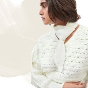 Bow Collar Knit Sweater